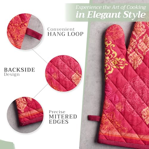 Maison d'Hermine Oven Gloves 100% Cotton Oven Mitt (045 - Versailles / 7.5" x 13" (Oven Mitt))