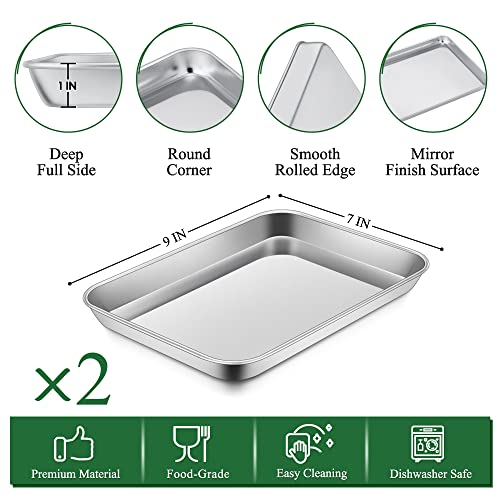9 Inch Toaster Oven Pan Tray with Wire Rack (9 Inch)