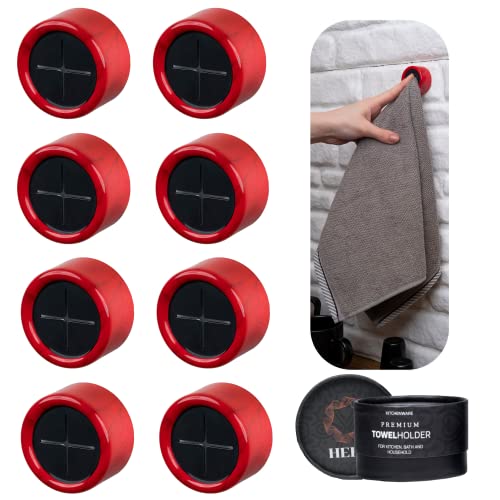 Towel Hooks Towel Holder (8 Pack / Fire Red)