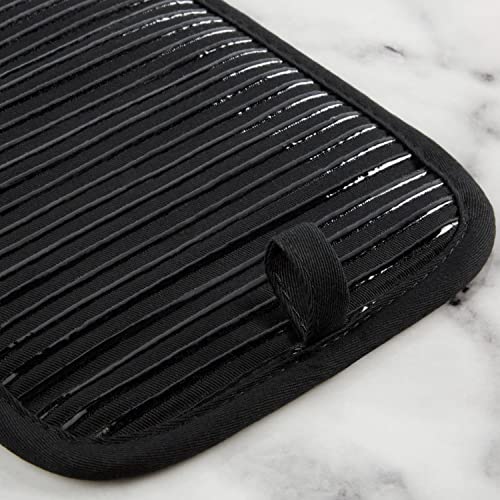 Quilted Cotton Terry Cloth Oven Mitt (Matte Black)