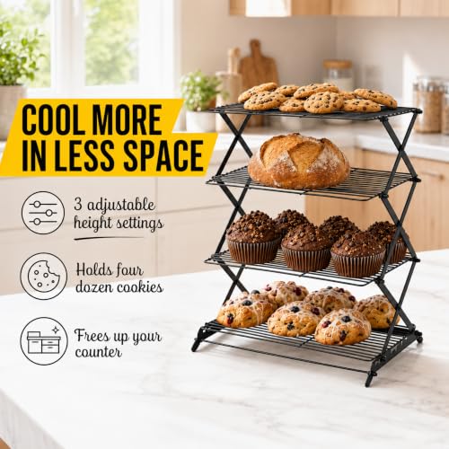 Collapsible Cooling Racks (2/3/4-Tier Adjustable / 4-Tier Collapsible)