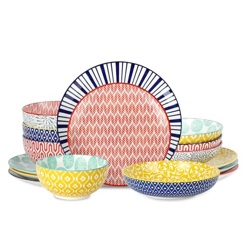 Ceramic Dinnerware Sets (Assorted Colors / 16 Pieces)