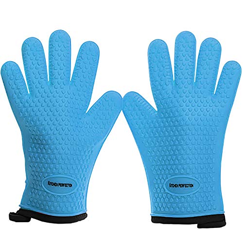 Silicone Smoker Oven Gloves (Blue / One Size Fits Most)