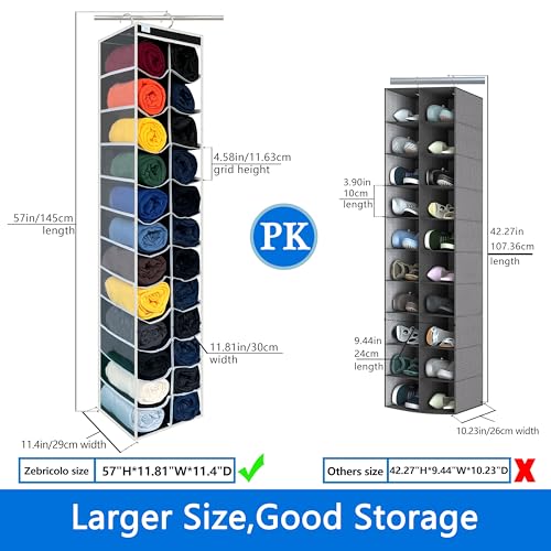 Closet Organization (Black/White / New improved-24 Pocket)