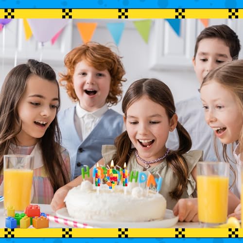 7 Pcs Building Block Themed Birthday Candles Set Building Blocks Number 8 Candle Cake Topper for Building Block Party Decoration Supplies (7 Count)