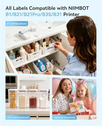 B1 Label Maker Machine with 3 Roll Tapes (Light Blue / Printer+ 3 Tapes)