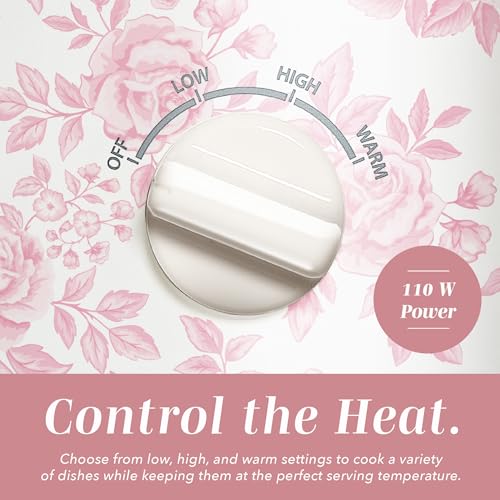 2QT Mini Electric Round Slow Cooker (Floral Pink / 2 Quarts)