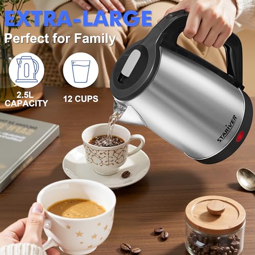 2.5L Large Electric Kettle (Black Silver)