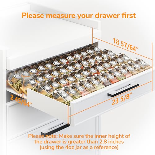 Bamboo Spice Drawer Organizer with Non (8 Count)