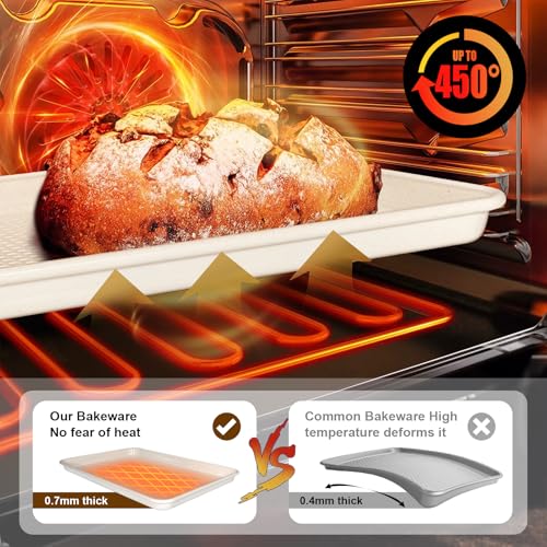 Baking Sheet Pan Set of 2 (15x10x1 inch Set / Textured White)