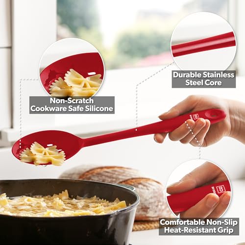 DI ORO Silicone Cooking Spoons (Red)