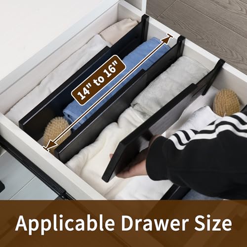 Dresser Drawer Dividers (Black / 4"H, Small)