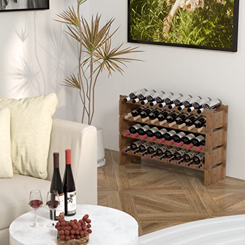 Wine Rack Freestanding Floor (Walnut)