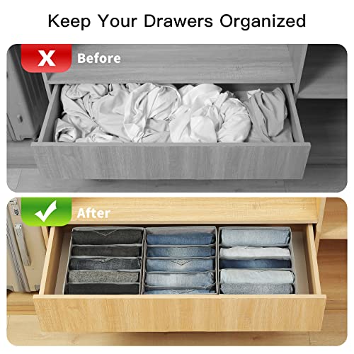 Pants Jeans Organizer for Closet (Grey / 5 Grids)
