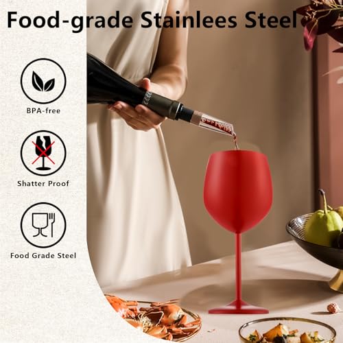 Unbreakable Stainless Steel Wine Glasses Set of 2 (2 Count)