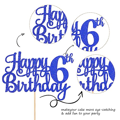 1 PCS Happy 6th Birthday Cake Topper (Blue / 6th)