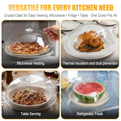 Microwave Splatter Cover for Food (10.5 inches (without water steamer) / Clear)