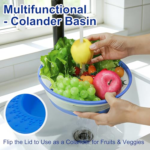 10.7 Inch Microwave Food Cover with Heat Insulation Mat (Dark Blue)
