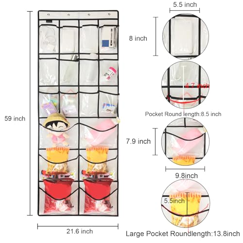 2 Pack Extra Large Hanging Crystal Clear Over Door Shoe Organizers (WH&TR)
