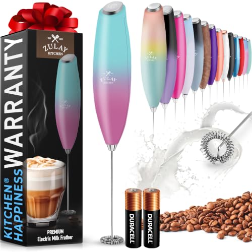 Zulay Powerful Milk Frother for Coffee with Upgraded Titanium Motor (Fade Teal / OG Frother)