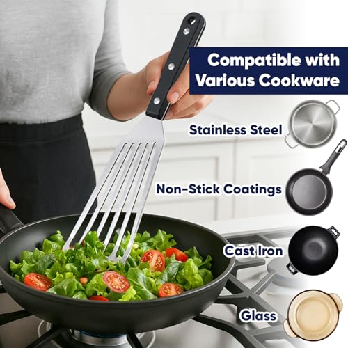 Newness Metal Fish Turner Spatula Stainless Steel for Kitchen Use (11 Inches)