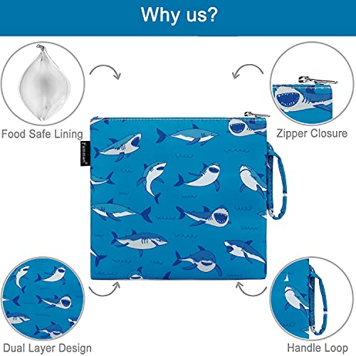 Reusable Sandwich Bag (Large, 1 Pack - Shark)