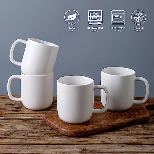 14oz Coffee Mugs Set of 6 (6 Count (Pack of 1) / Matte White)