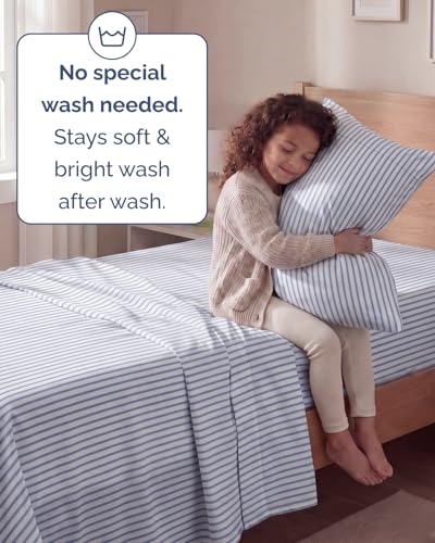 Twin Size 3 Piece Sheet Set (43 - Blue Stripes 2 / Twin)