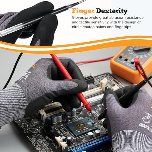 Work Gloves MicroFoam Nitrile Coated (3 Pairs / Medium)