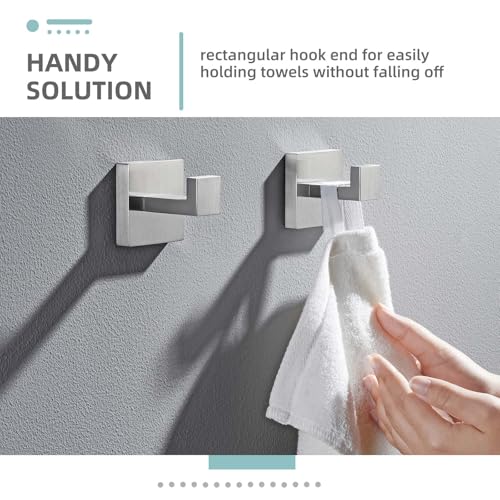 Bathroom Towel Hooks (2 Pack / Brushed Nickel)