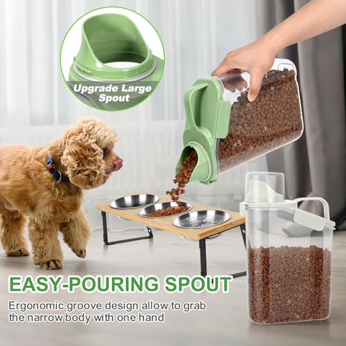 Rice Container Cereal Storage Container 2 Pack (Beige&Green 3.2+3.2Qt)
