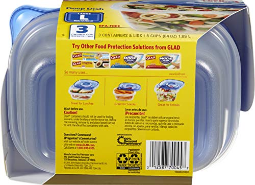 Food Storage Containers (Rectangle / 3 Count (Pack of 1))