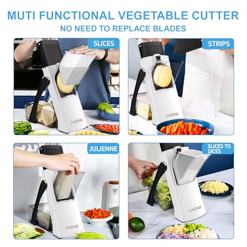 Safe Mandoline Slicer for Kitchen (3rd Gen, Black+Green)