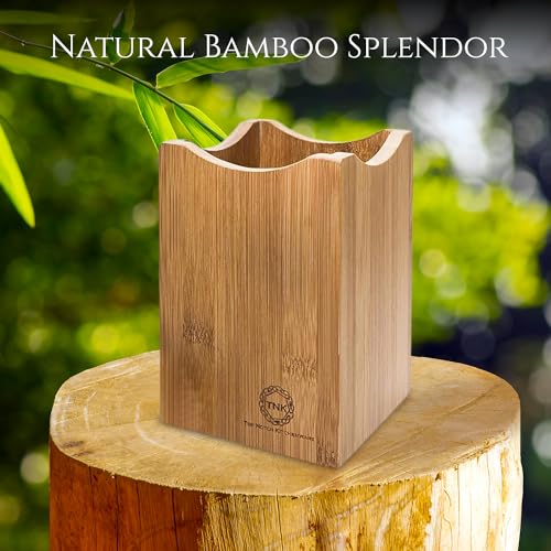 Premium Bamboo Kitchen Utensil Holder and Organizer