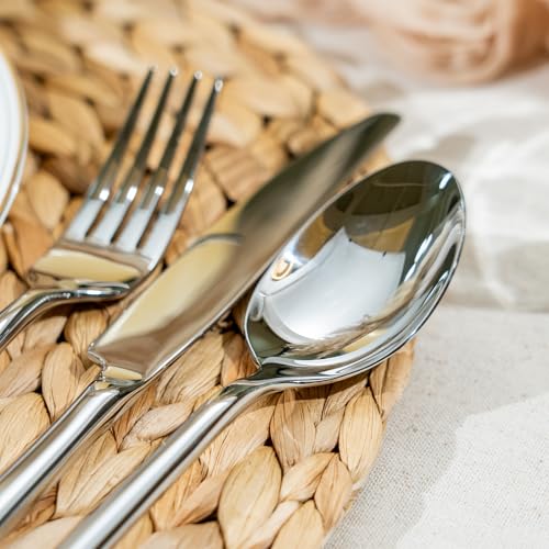Potter 40 Piece Forged Silverware Set Stainless Steel Flatware Set Cutlery Set (Silver / 40 pieces for 8)