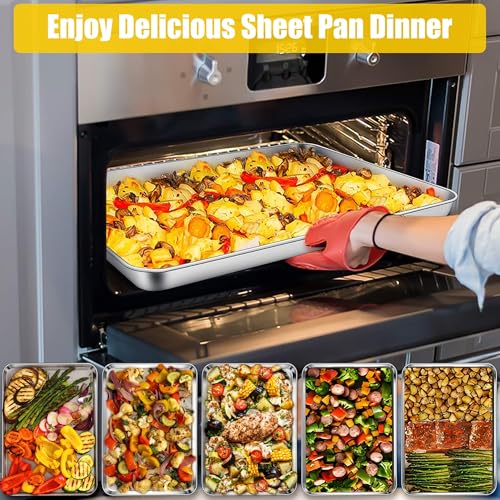 18x13 Inch Stainless Steel Half Baking Sheet Set of 12 (17.5x13x1)