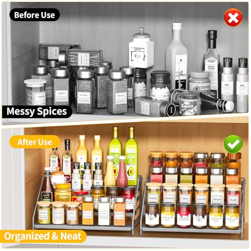 2 Pack Spice Rack Organizer for Cabinet