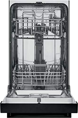 18 in. ADA Compact Front Control Dishwasher in Black with Dual Spray Arms (Black / Dishwasher Only)
