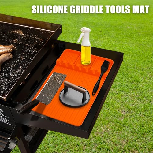 2 PCS Silicone Griddle Tools Mat for Blackstone (black 2pcs)