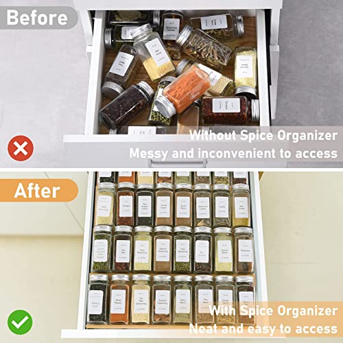 Spice Drawer Organizer with 20 Spice Jars