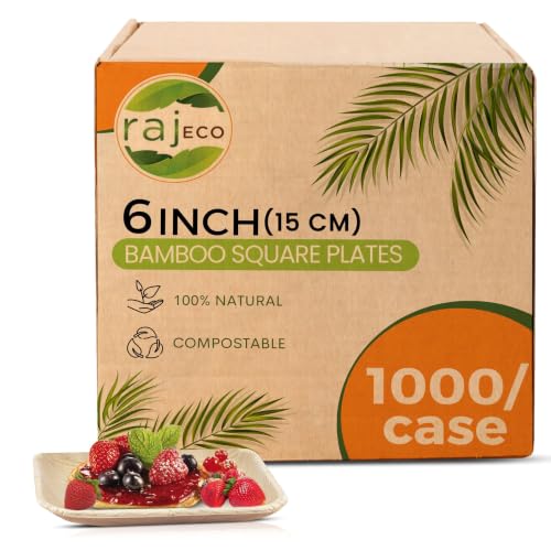 Raj Bamboo 6" Square Plates