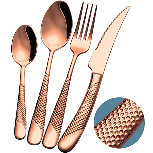 16 Pc Modern Copper Hammered 18 (Copper)