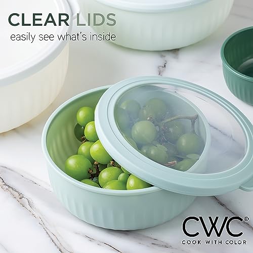 Prep Bowls with Lids (Green / 12 Piece Set - Wide Bowls)