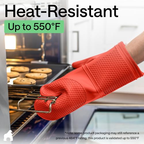Silicone Oven Mitts (Coral / 12.5" Oven Mitts)