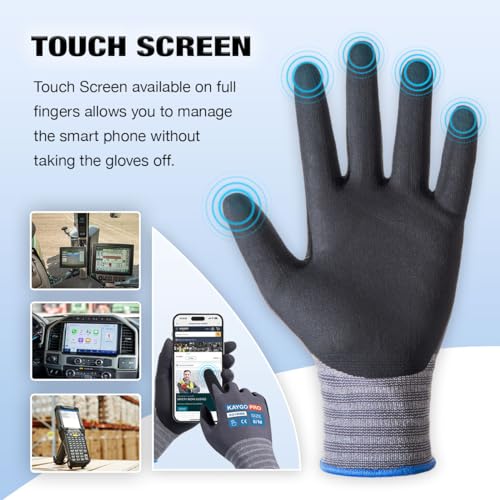 Work Gloves MicroFoam Nitrile Coated (Gray (Touch Screen) / XX-Large)