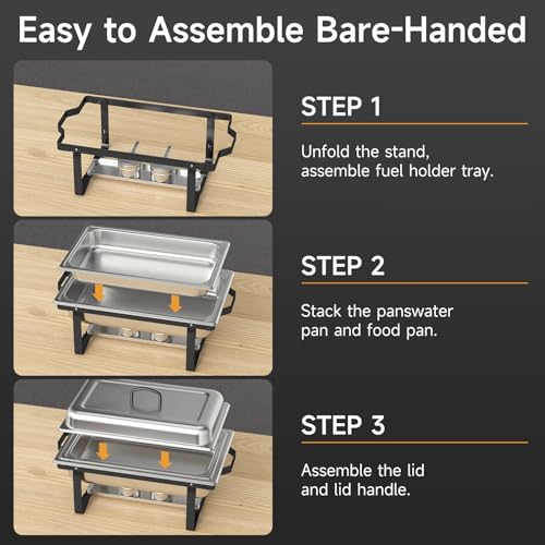 Chafing Dishes for Buffet 4 Pack (4 / Black)