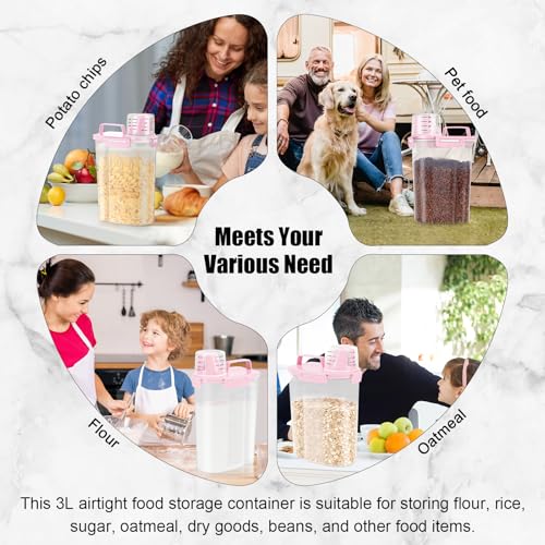 Airtight Rice Storage Container (Pink x 2 / 3L-2pack)