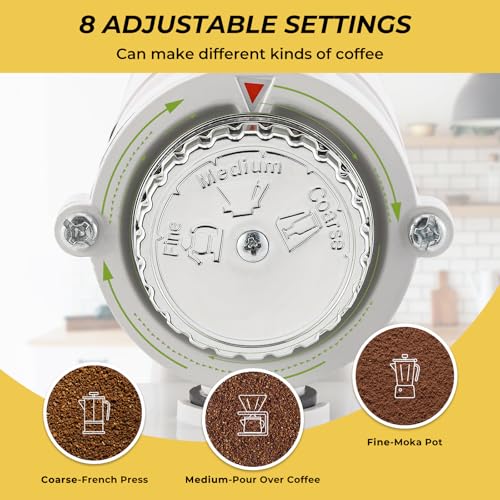 Electric Burr Coffee Grinder (White)