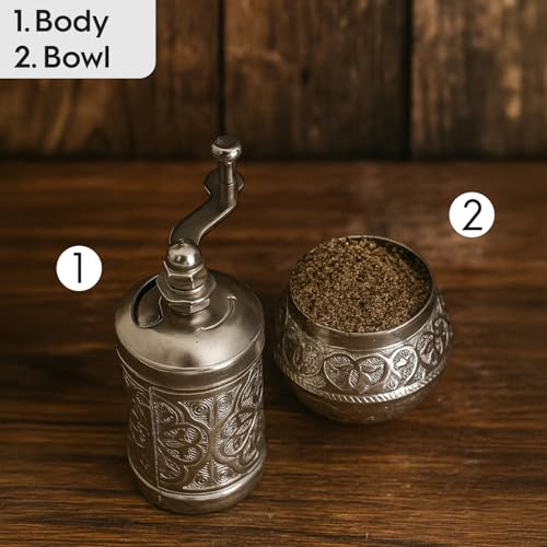 Handmade Decorative Black Pepper Grinder (Silver)