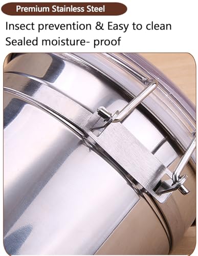 Stainless Steel Food Container with Clear Lids Airtight Container Stackable Small Canisters Kitchen Pantry Storage for Cereal (1.2L Sliver)